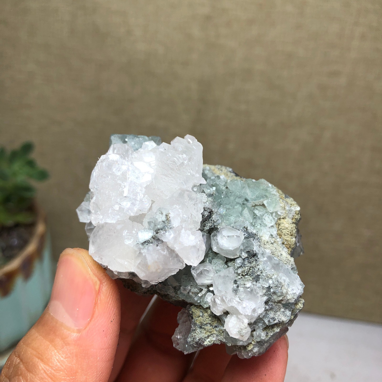 70g NATURAL Green Cubic FLUORITE Crystal Cluster Mineral Specimen A4740