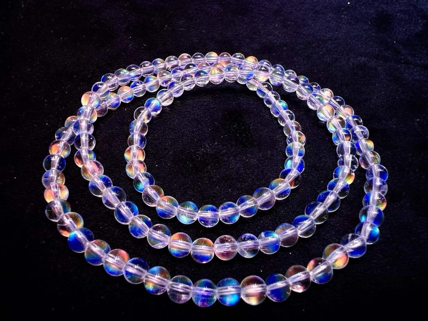 4.5mm Top Natural Moonstone Crystal Energy Bracelet Quartz Healing