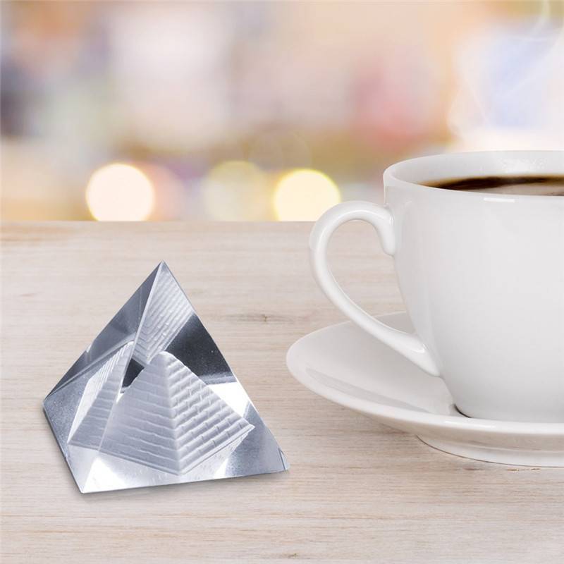 K9 Crystal Glass Pyramid Egypt Crystal Clear Pyramid REIKI Healing Prizm Amulet