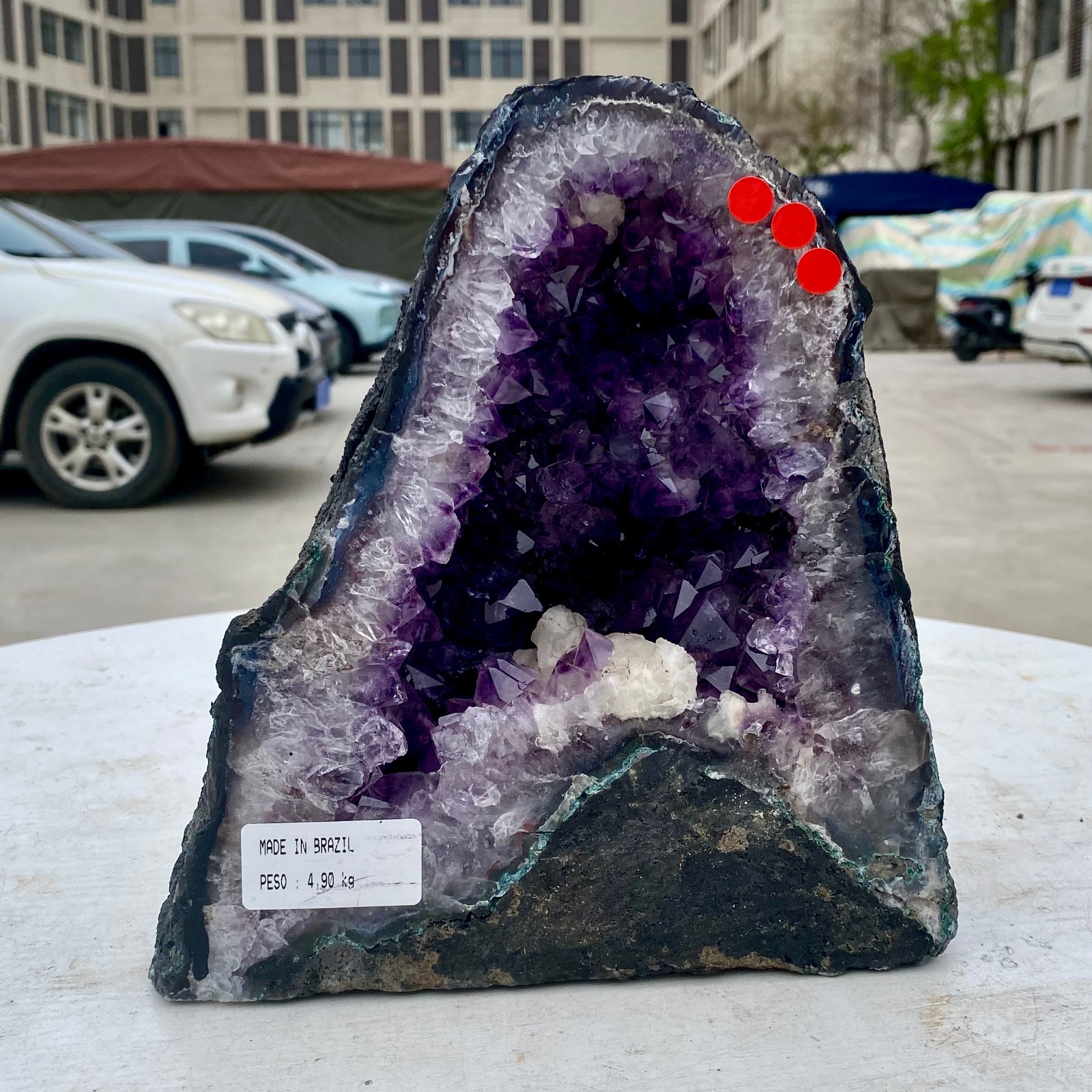10LB Natural Amethyst Geode Quartz Crystal Cluster Cathedral Energy healing