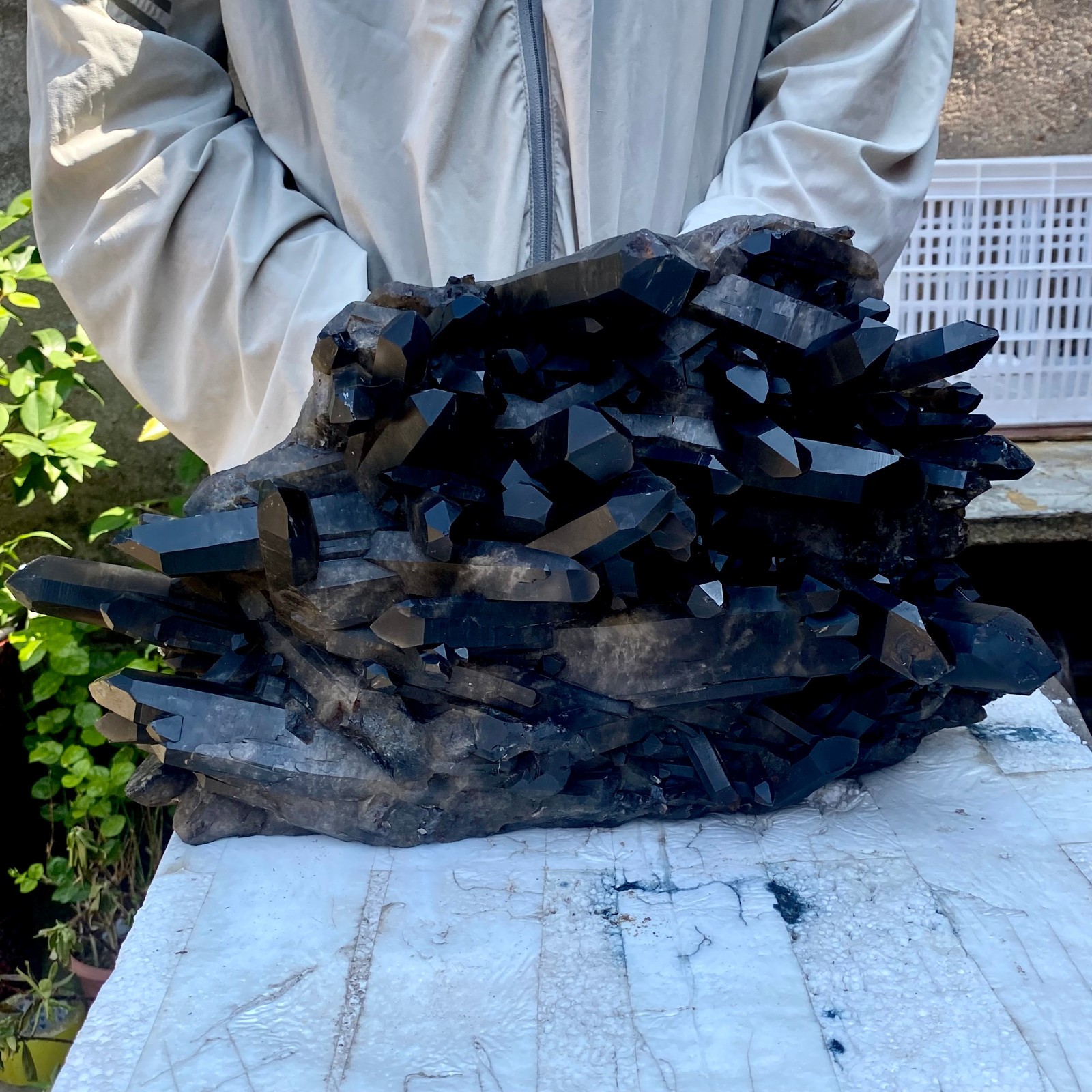 26LB Tea black Crystal quartz Cluster Mineral Specimen Healing reiki