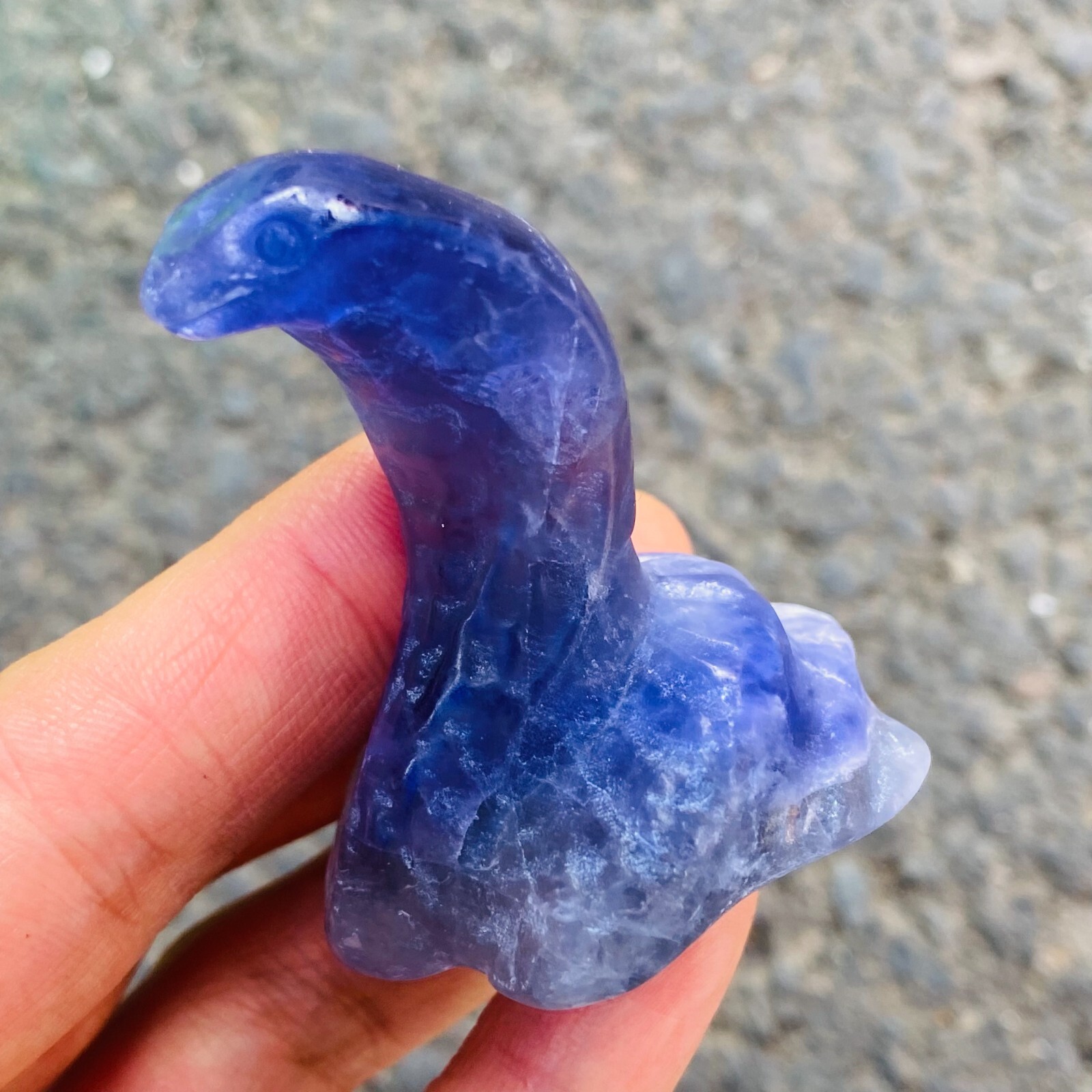 2″ Natural fluorite Quartz snake skull hand carved crystal reiki healing 1PC