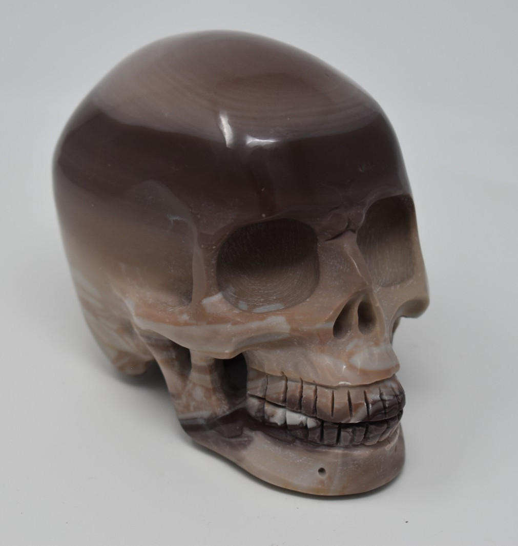 Jasper Hand Craved Skull 966 grams (2 lb 2.0 oz)