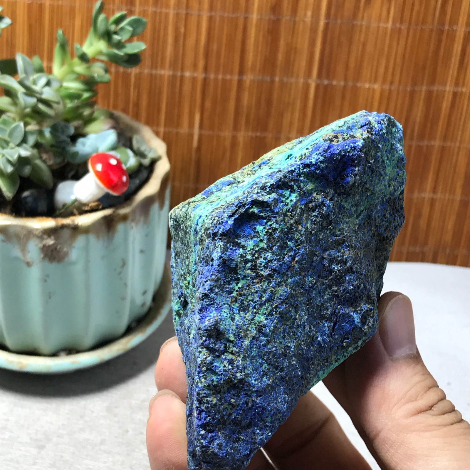 219g Natural Azurite/Malachite gemstone Rough original Crystal Specimen A6538