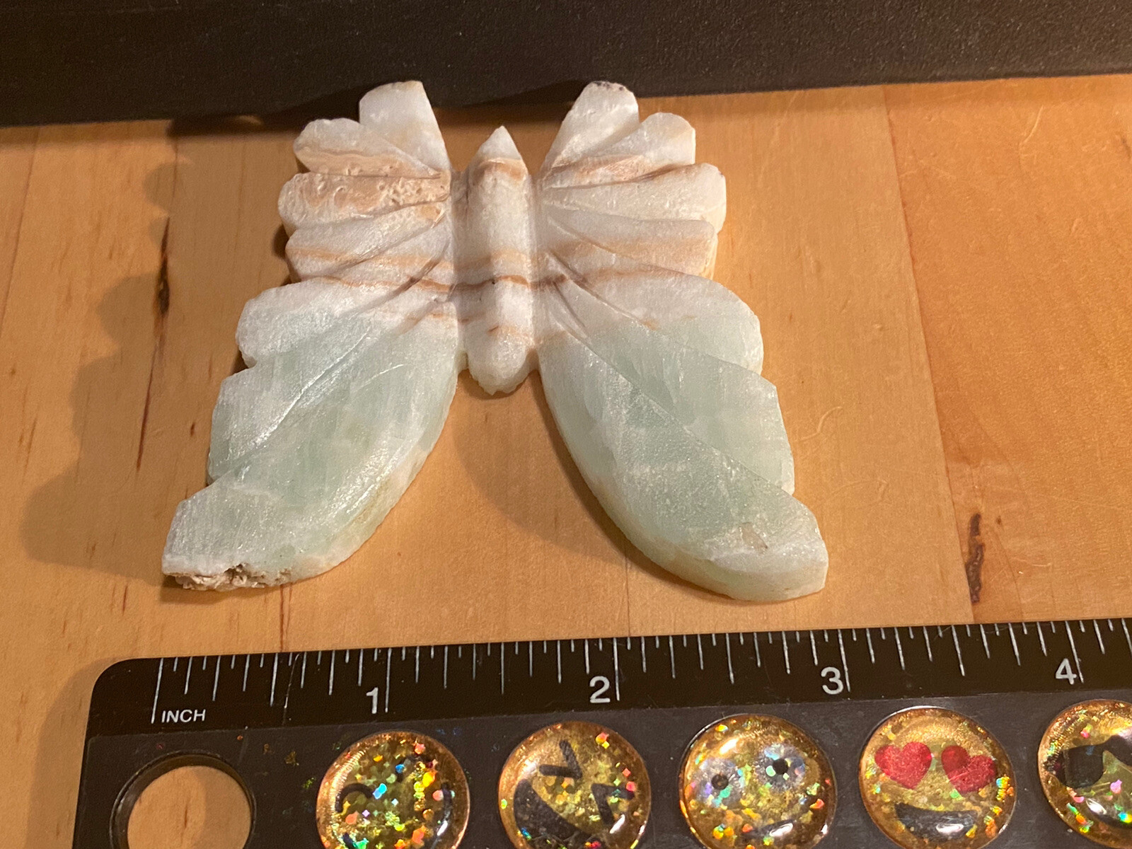 Caribbean Blue Calcite Hand Carved Butterfly, 76 Grams, Throat/Third Eye Chakra