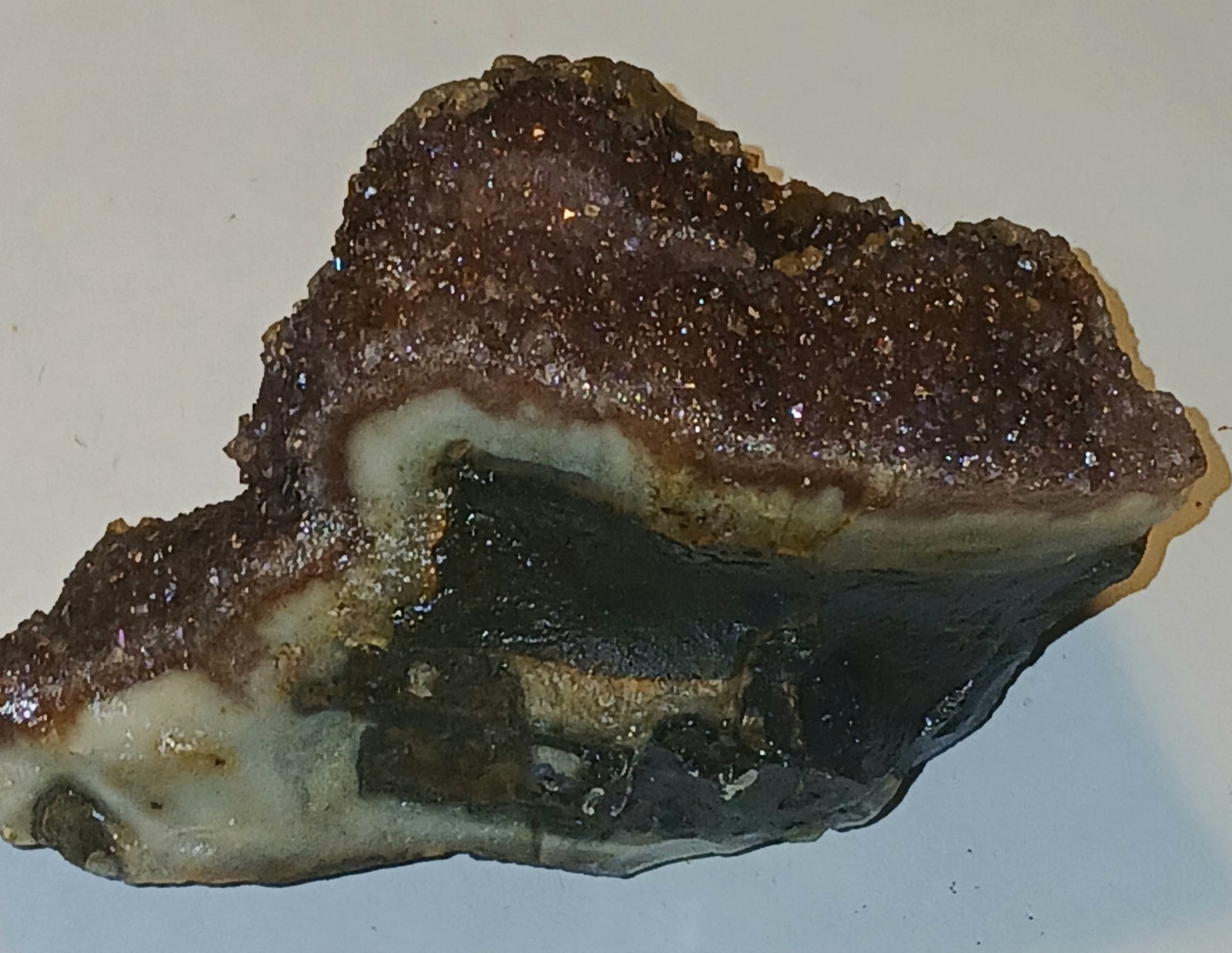 raw, natural dark purple Ferruginous Quartz crystal cluster specimen