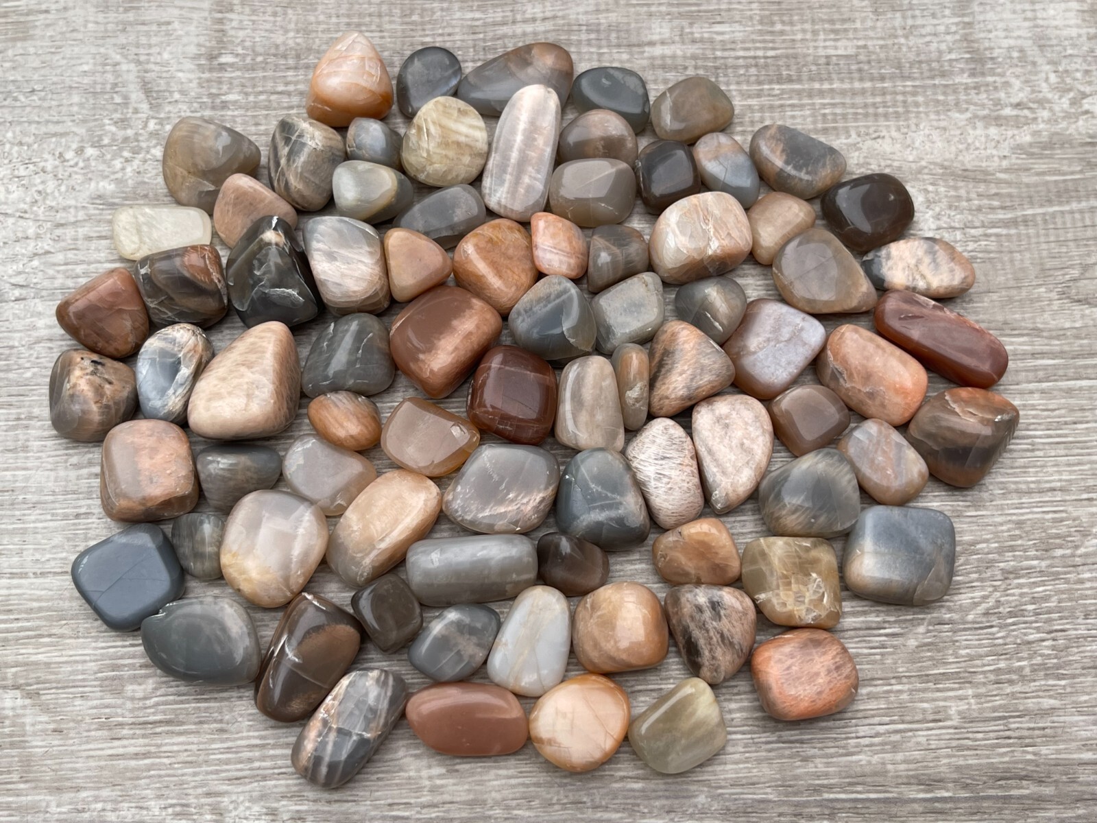 Grade A++ Moonstone Multi Tumbled Stone,0.5-1.25″ Tumbled Multicolored Moonstone