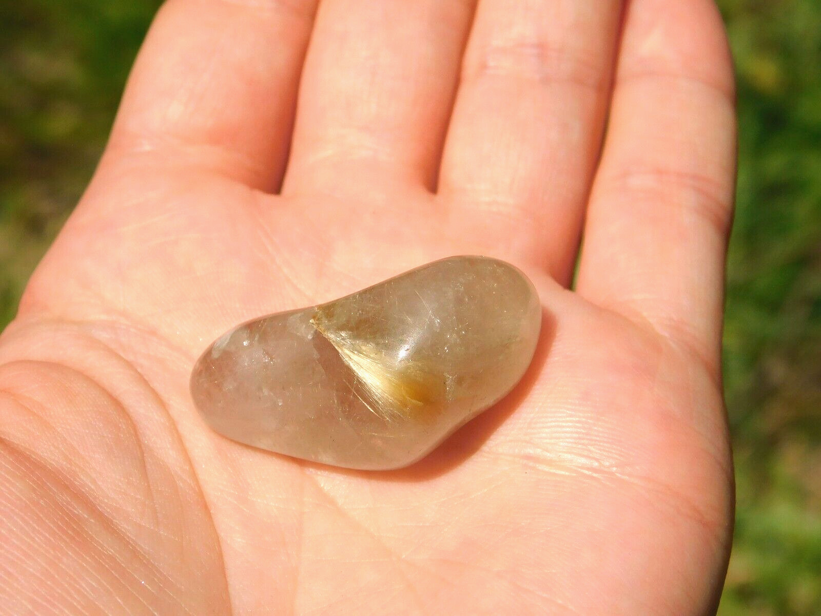 Clear Quartz Crystal with Gold Rutile Needles for Energy Healing and Meditation