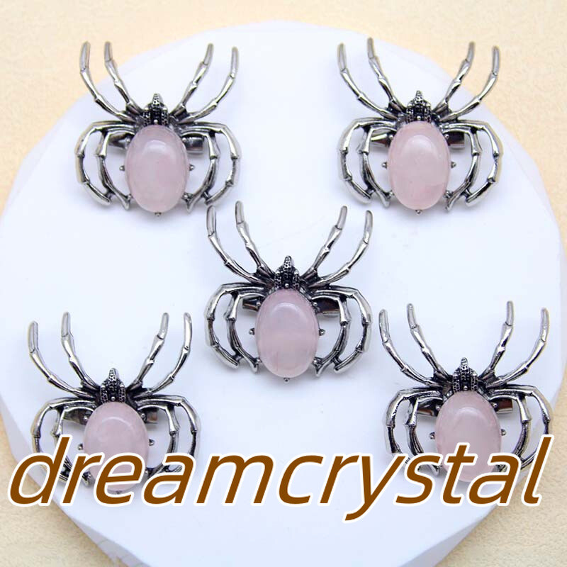 50pcs Mix Natural Quartz Crystal Alloy Spider Skull Reiki Random Insect Skull