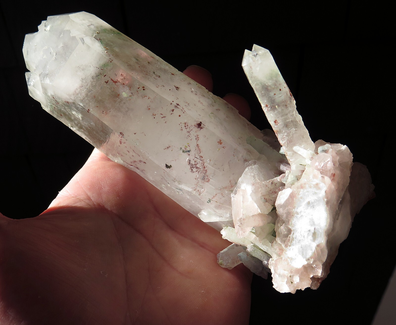 Quartz point inclusions everywhere. Ajoite, Copper, Hematite, Epidote. Messina