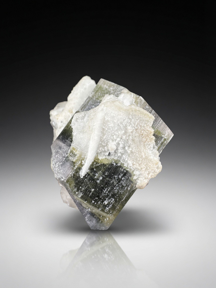 Aesthetic TOURMALINE Multicolour Terminated Crystal With QUARTZ