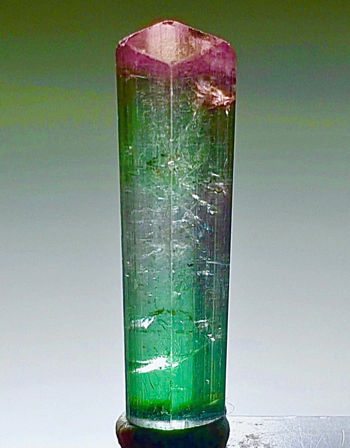 Bi-Color Transparent Lipstick Tourmaline Crystal Natural Raw Rough Specimen
