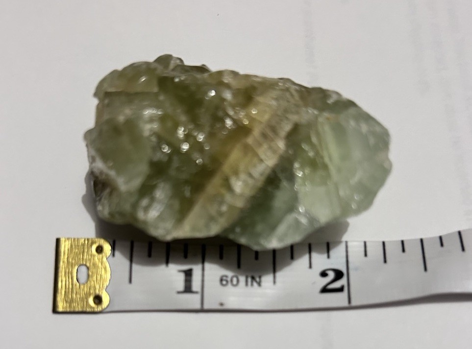 Green Calcite Specimen Translucent Mineral Rough Cut Stone 56 grams 2.5 in.
