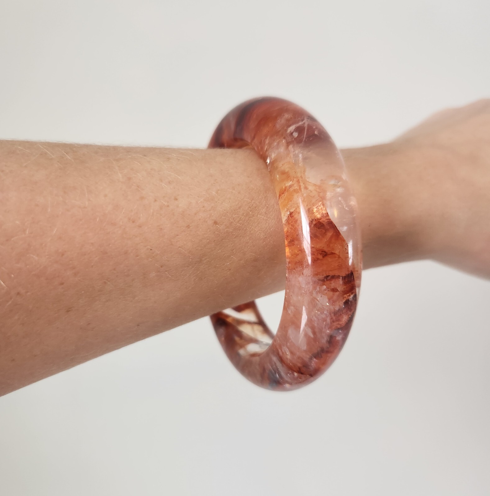 Red Fire Quartz Bracelet Bangle Crystal Gemstone Beautiful Reiki Chakra Reiki