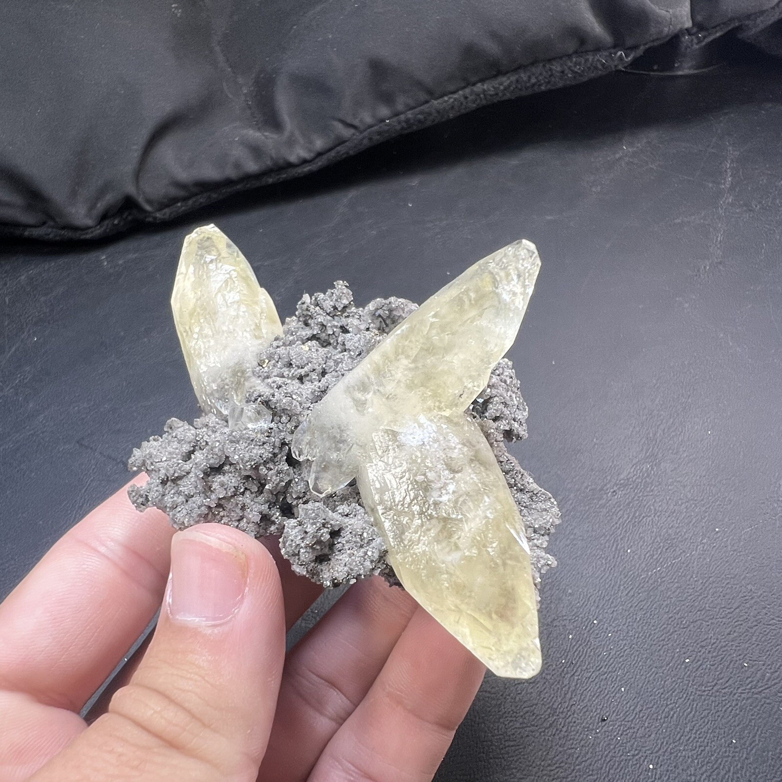 Calcite Crystal with Chalcopyrite Dolomite Matrix / Missouri