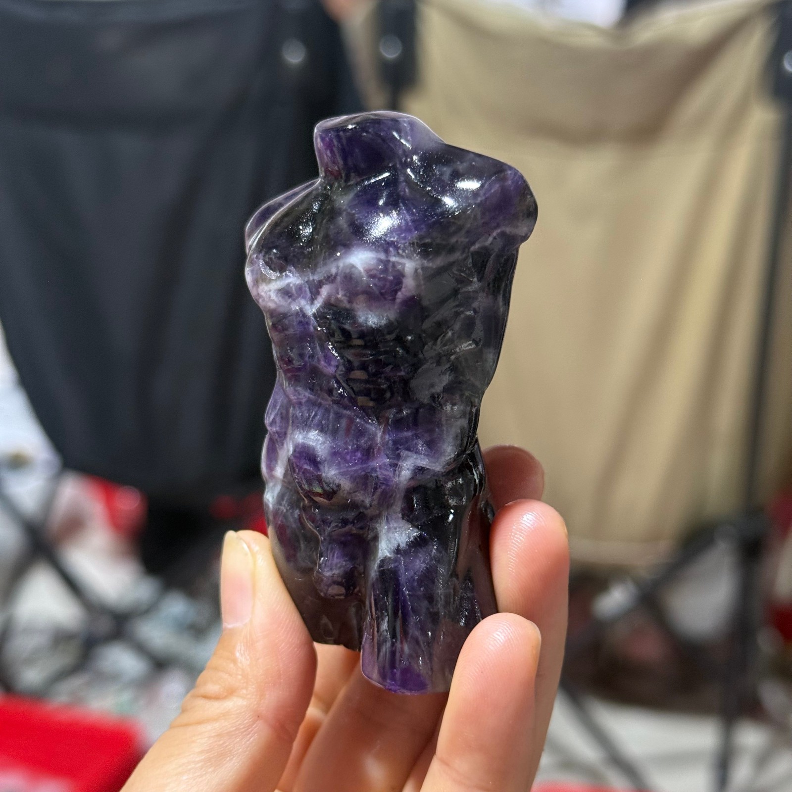 2.8″ natural Dream Amethyst Male model Quartz Crystal Heal 1pc