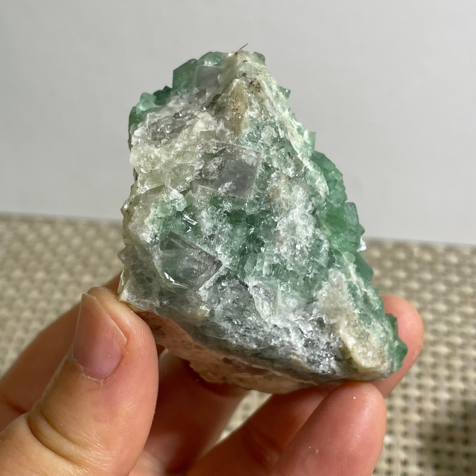127g NATURAL Green Cube FLUORITE Quartz Crystal Cluster Mineral Specimen
