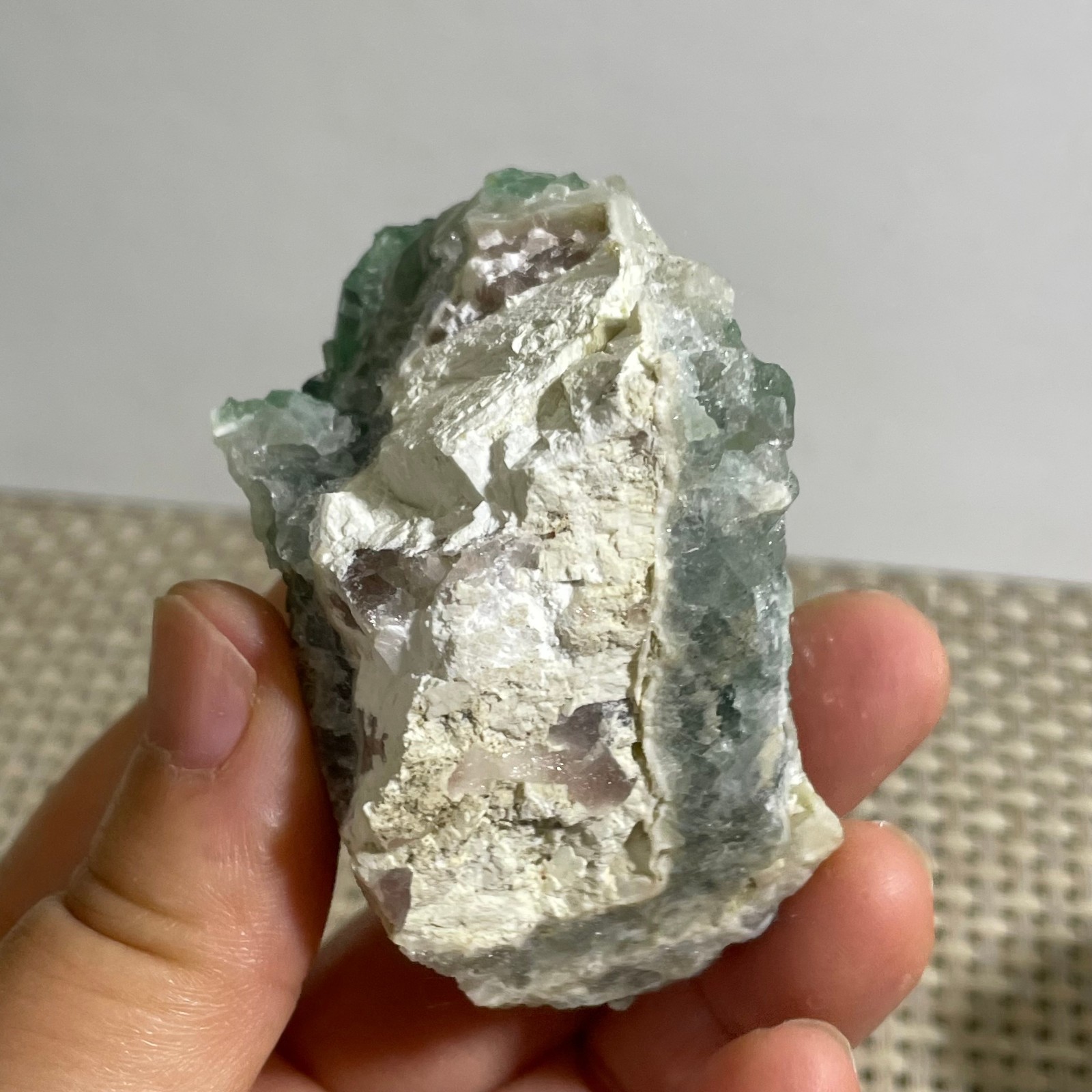 127g NATURAL Green Cube FLUORITE Quartz Crystal Cluster Mineral Specimen