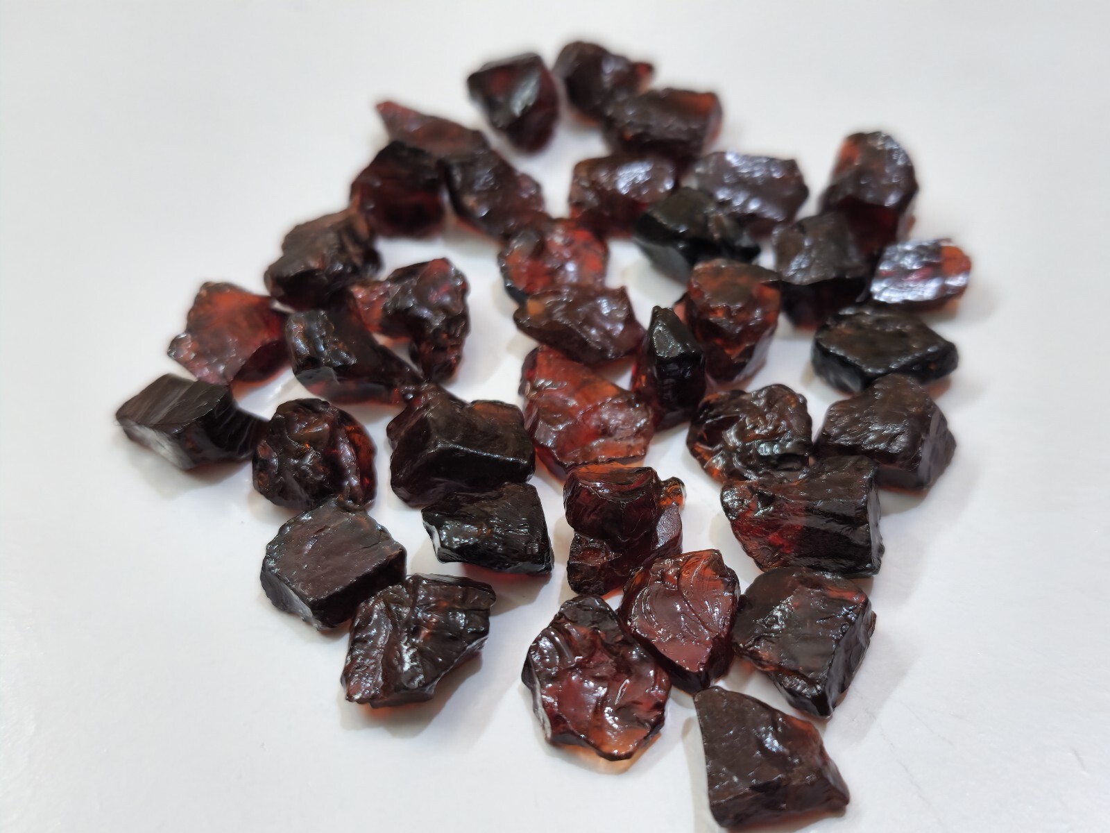 A+ Glowing Red Garnet 36 Piece Raw Size 8-12 MM Red Garnet Gemstone For Jewelry
