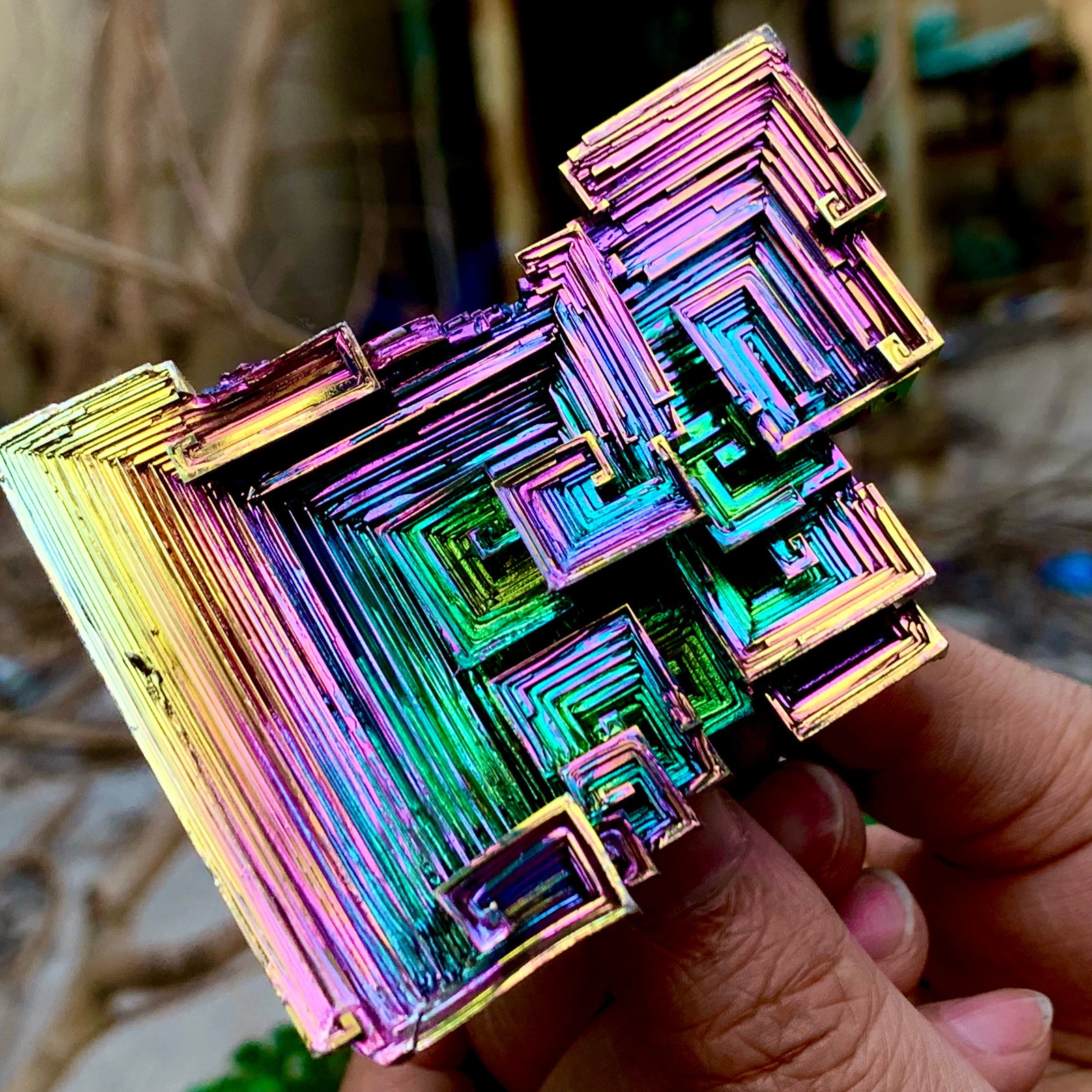 220G A+++ Gram rainbow crystal element Bi gemstone Mineral specimen