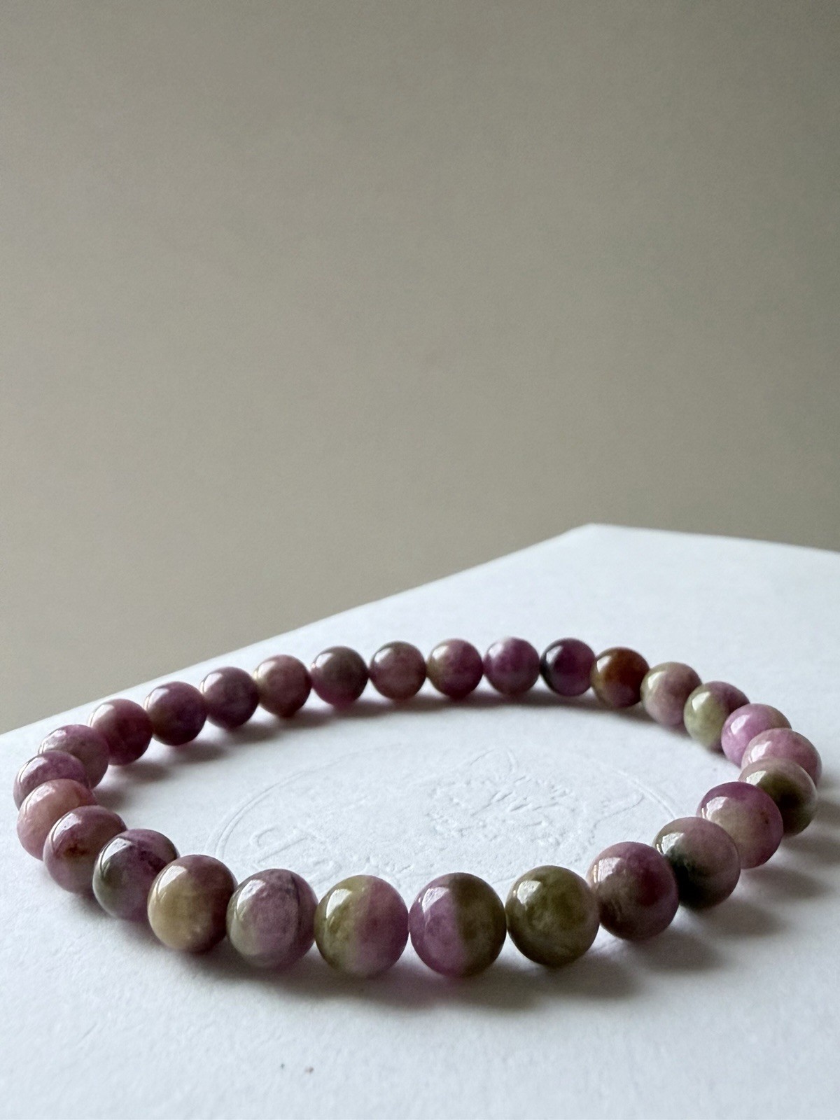 Natural Watermelon Bi-color Pink & Green Tourmaline Bracelet