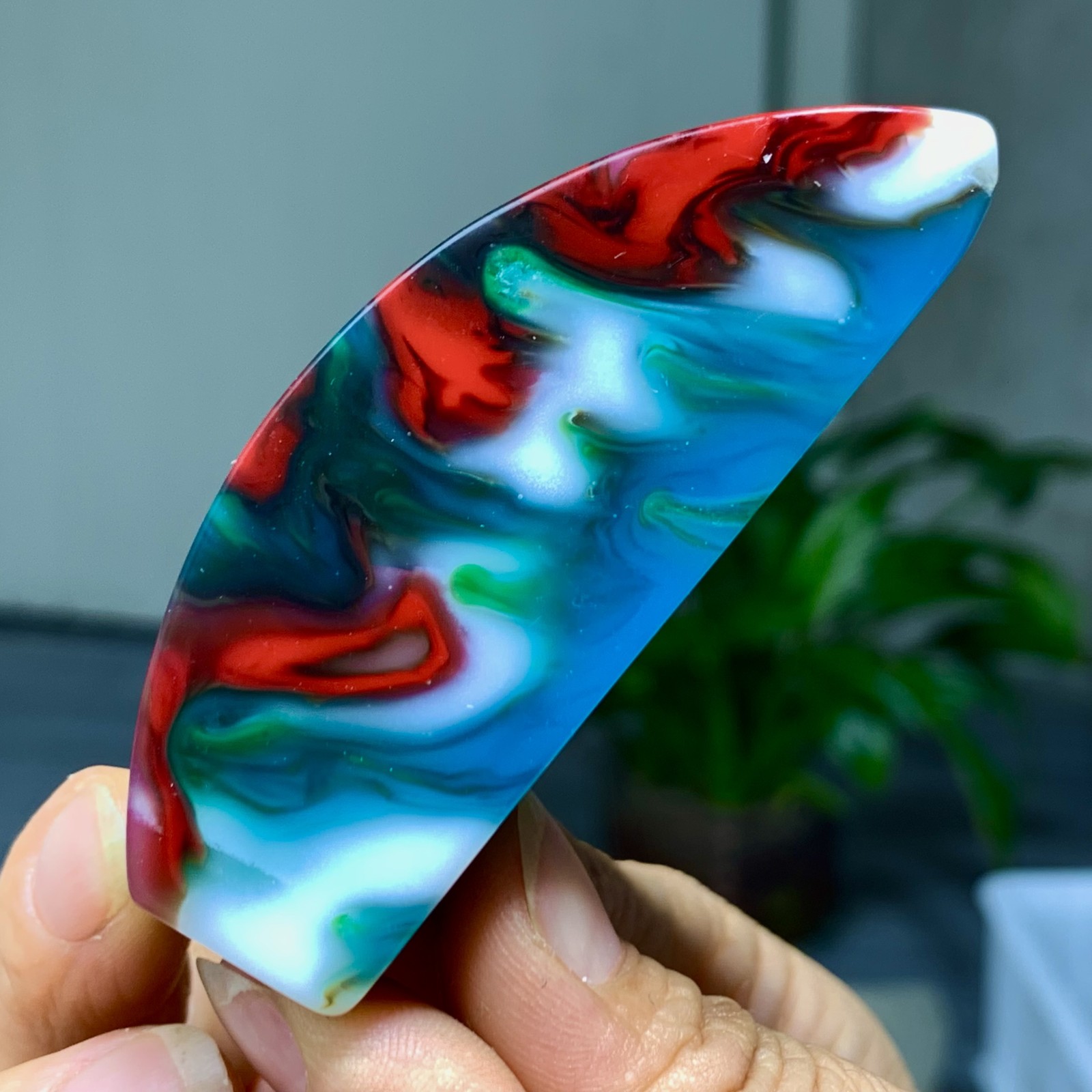 85G Natural NanHong Agate block multicolored Pattern Cabochon mineral Crystal