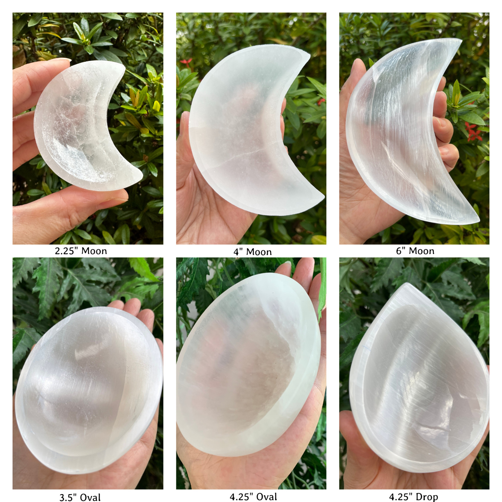 Gemstone Carved SELENITE Crystal Polished Charging Bowl, Pick Your desired Shape