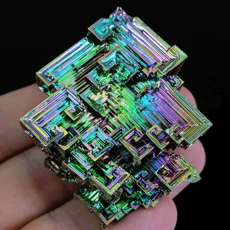 70g Natural Rainbow Titanium Bismuth Crystal Cluster Rock Electroplate Specimen