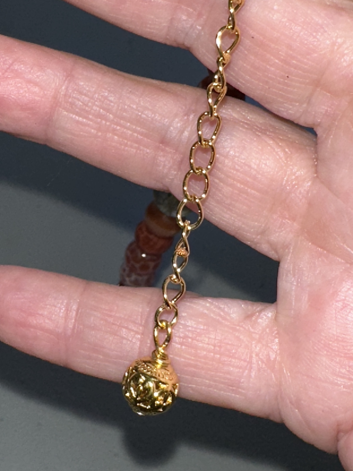 Gold Rutile Quartz/Botswana Agate 11mm,Adjustable Bracelet,Metaphysical,Jewelry