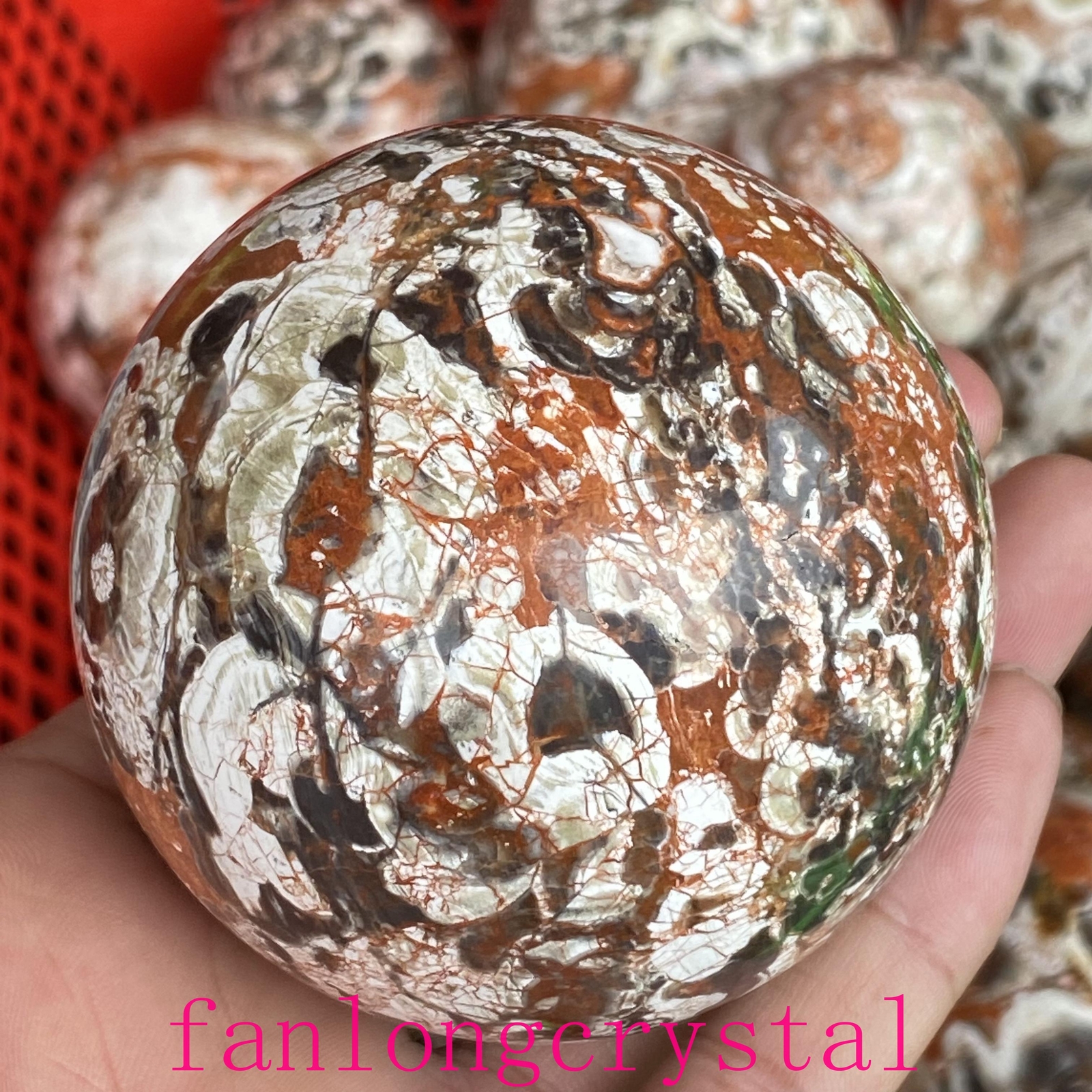 1pc Natural Mexican Agate Ball Sphere Quartz Crystal Mineral Reike Healing 50mm+