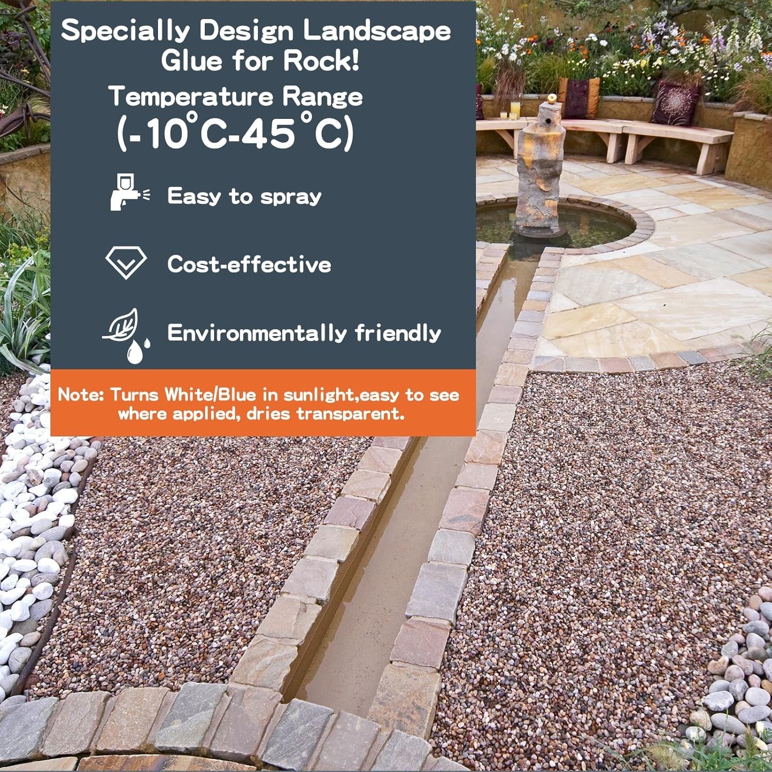 1 Gallon Non-Toxic Rock Glue for Landscaping – Long-Lasting and Clear Drying