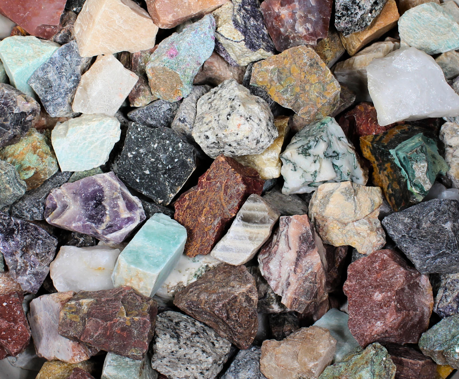 Collector’s Mix – Rough Rocks for Tumbling – Bulk Wholesale 1LB options
