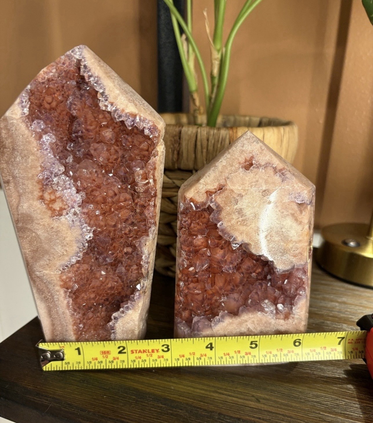(2) Pink Amethyst Druzy Tower Set – High Quality Natural Crystal