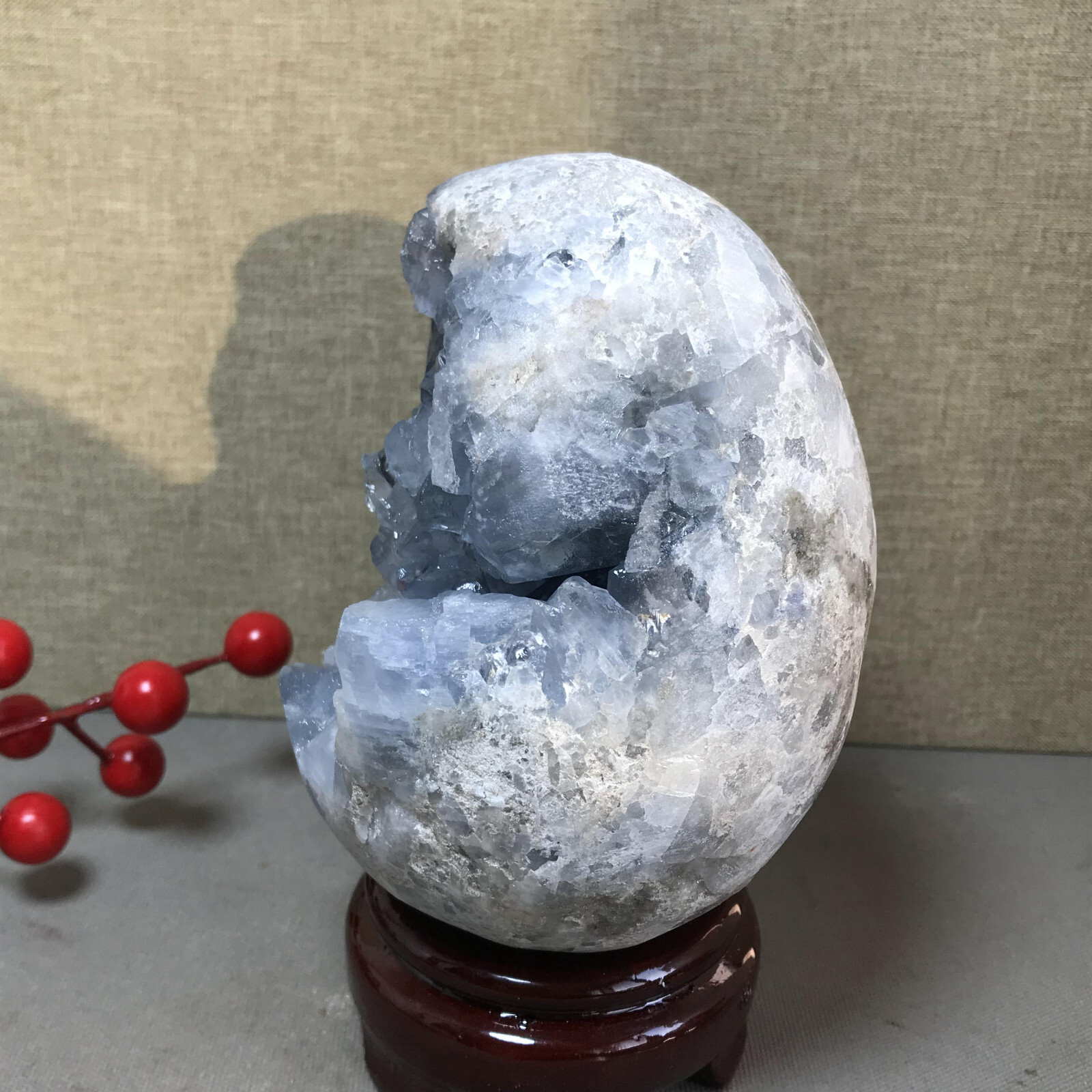 1.96kg Natural Raw Blue Celestite Crystal Quartz Cluster Geode Specimen A4510