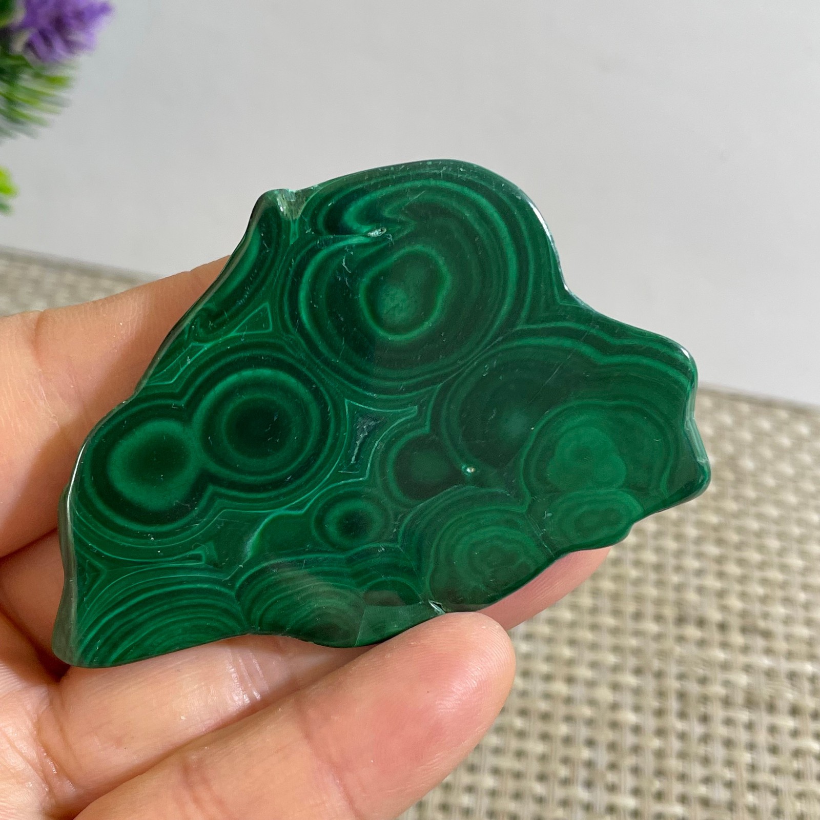 34g Genuine Malachite Crystal Slice Slab, Home Decor, Quartz Crystal Polished