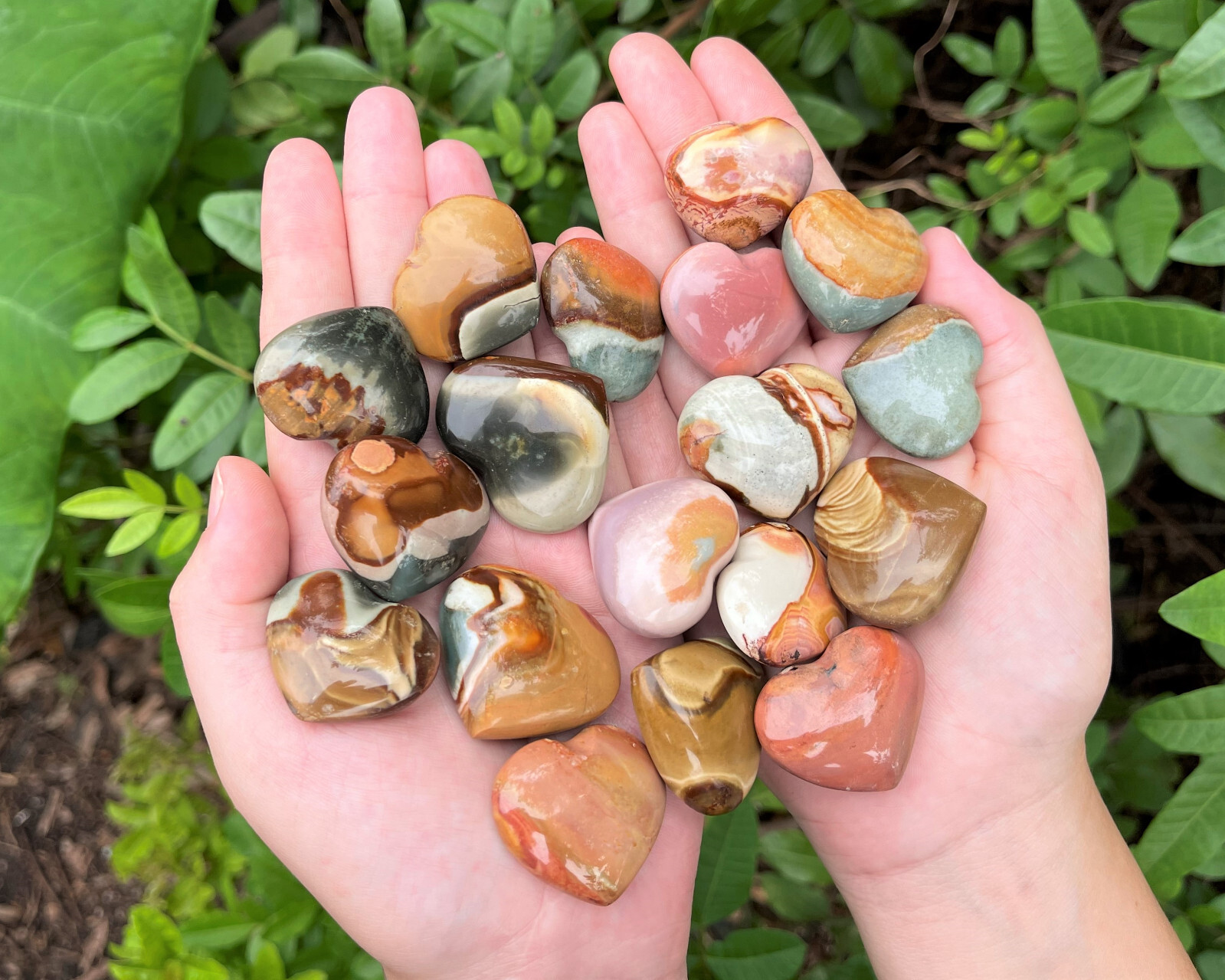 Polychrome Jasper Heart: 1.25″ (Crystal Heart, Stone Heart, Desert Jasper Heart)