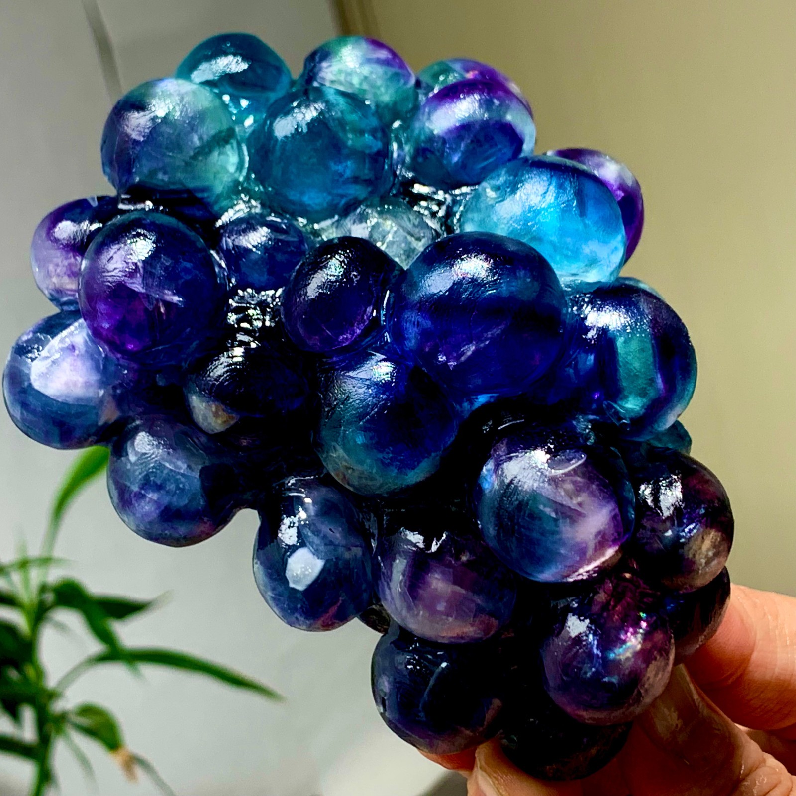 1.92LB Natural deep purple-green grape shape Crystal Madagascar mineral