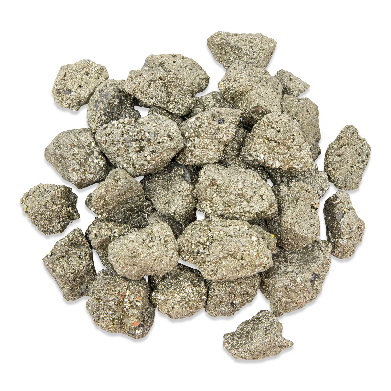 Raw Pyrite Crystals – Medium Chunks 1″ to 2″ – Pyrite Gemstones Bulk from Peru
