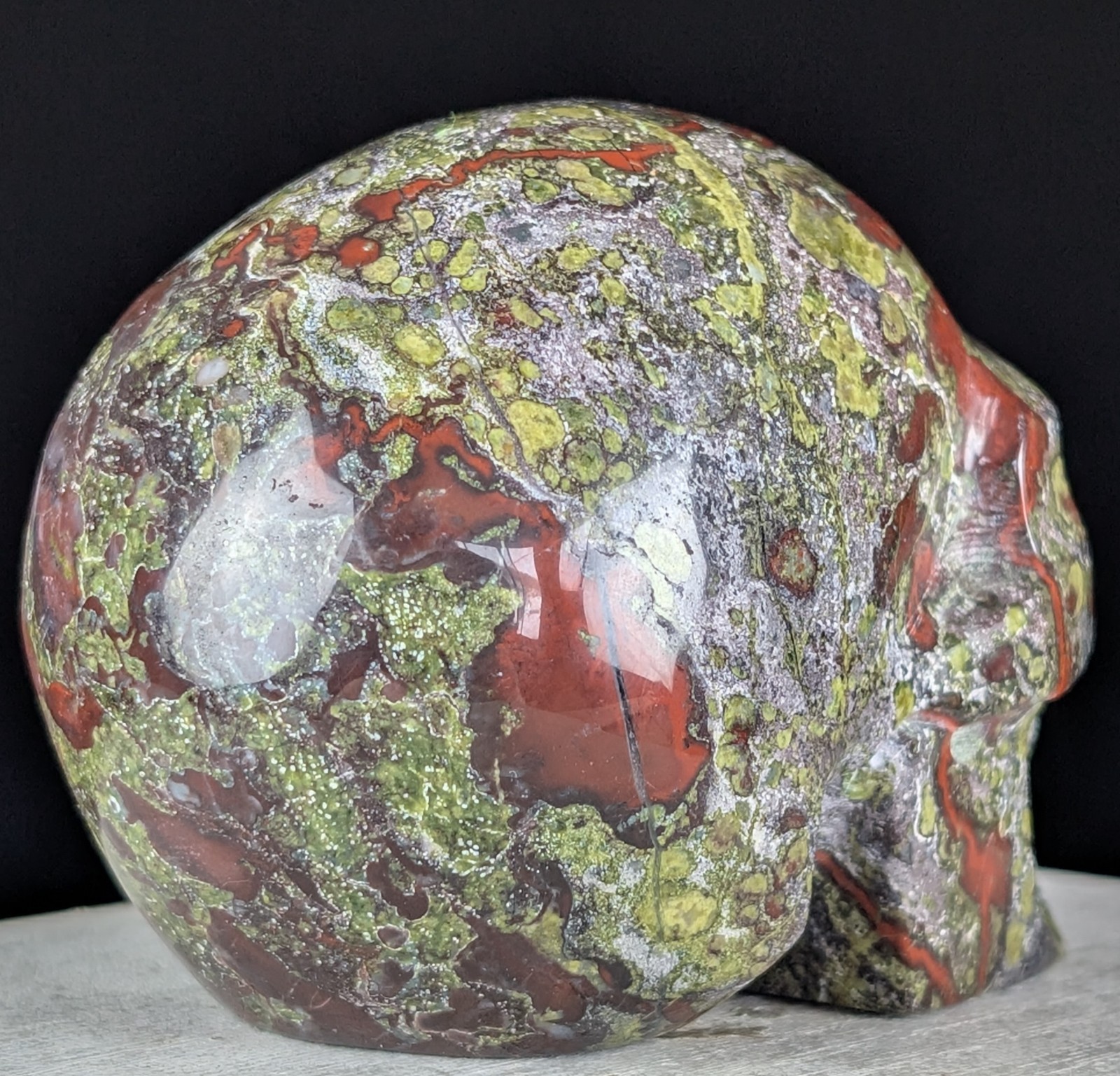 Dragon Blood Skull Carving Jasper Crystal Gemstone Large Chakra Reiki Mineral