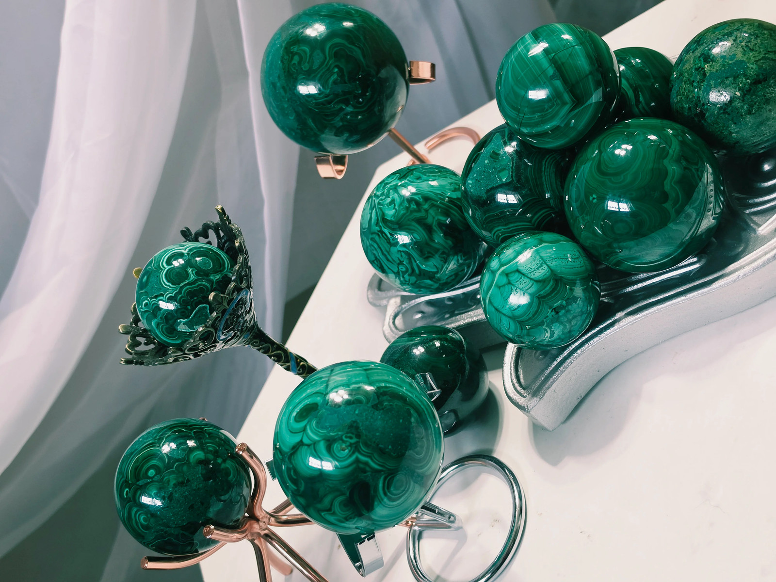 Congo Malachite Sphere AAA Quality Wholesale 1kg