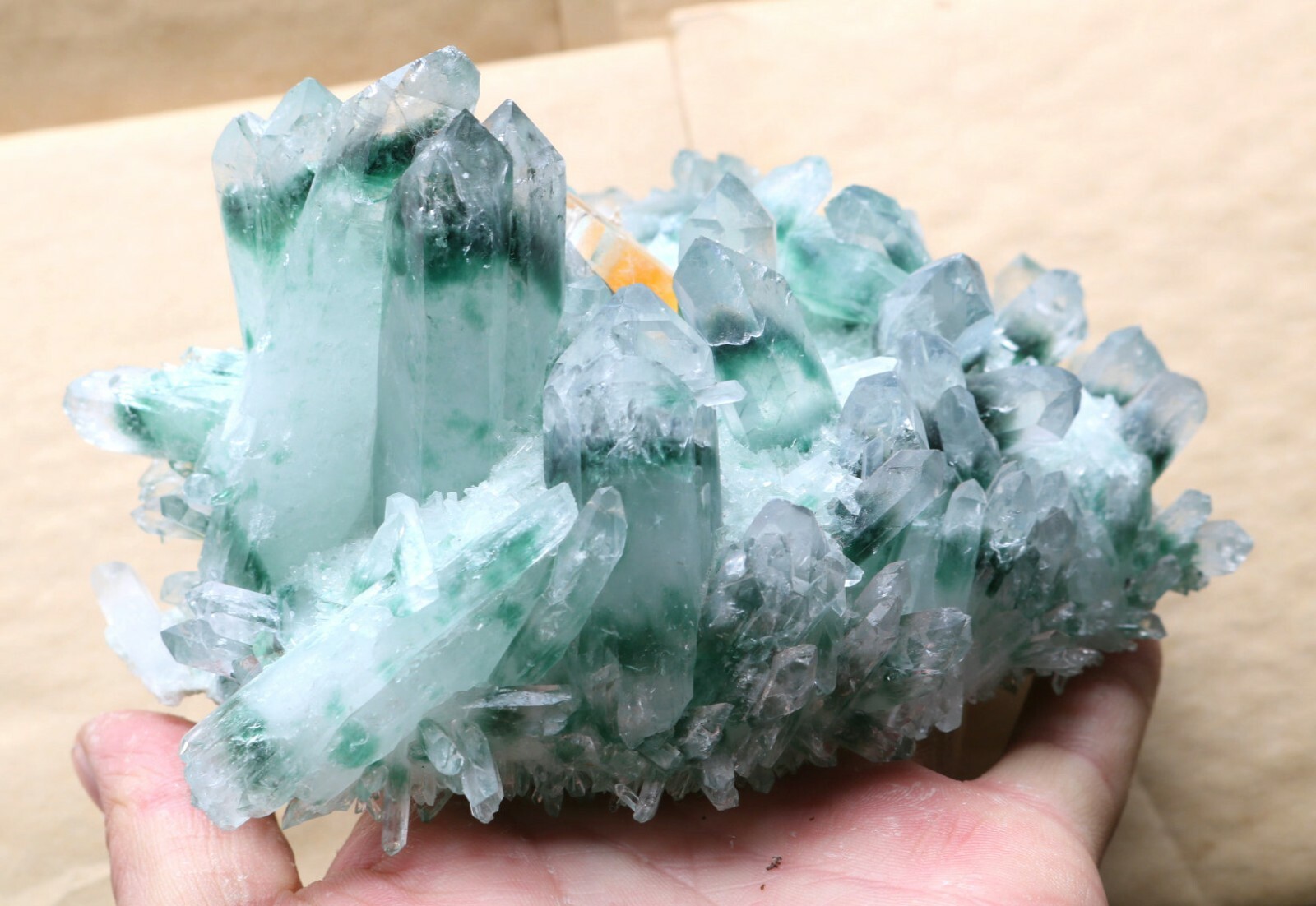 1025.9g New discovery green ghost Yellow crystal clusters of mineral samples