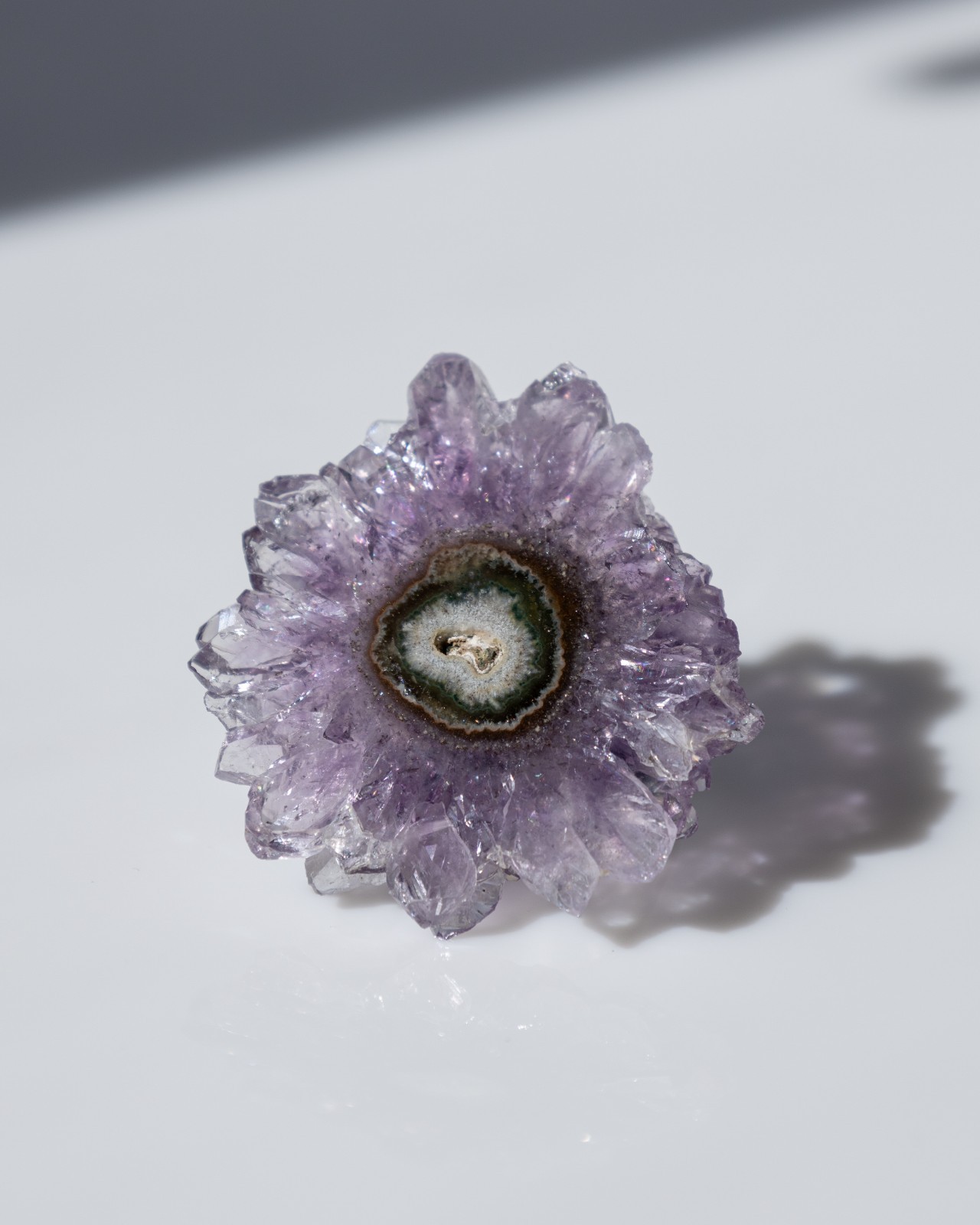 Amethyst Stalactite eye slice Purple Crystal Flower Jewelry making Quartz 45mm
