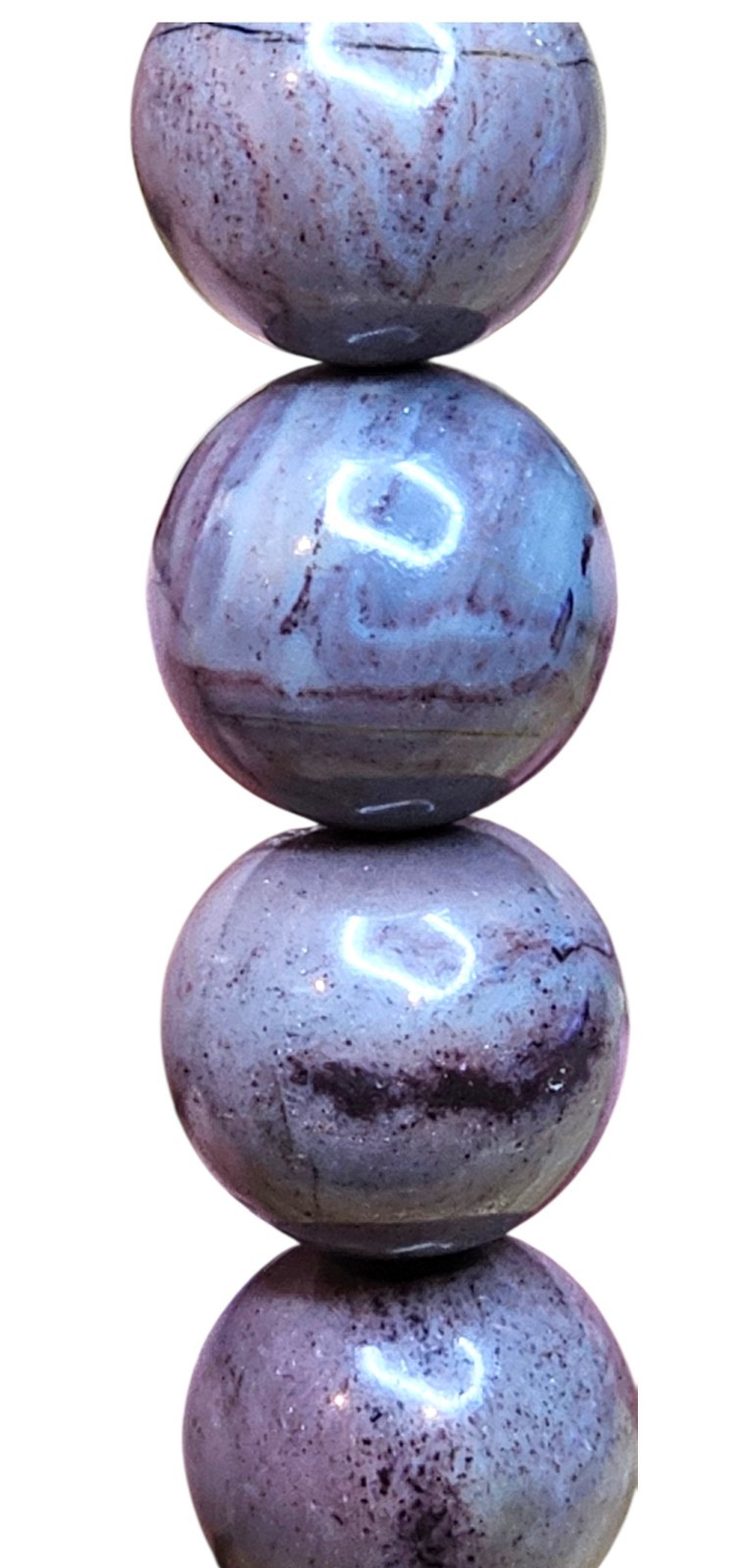 Natural Flint Stone 13mm Bracelet Round Beads 8 Inches Wrist Size