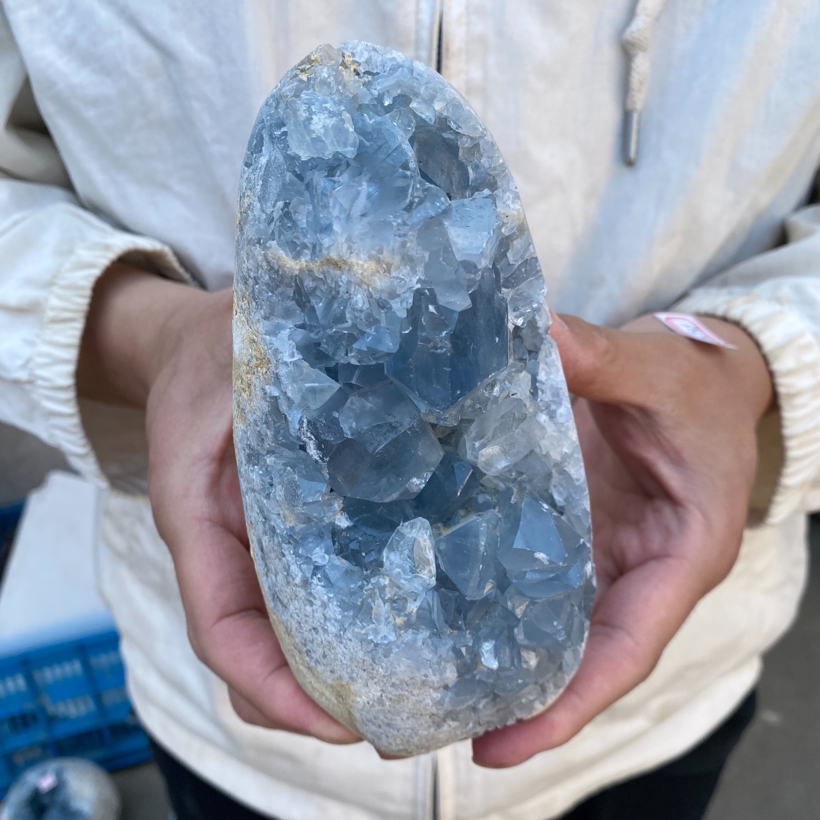 3.7LB Celestite Cluster Blue Geode Crystal Rock Yoga Meditation Reiki Decor
