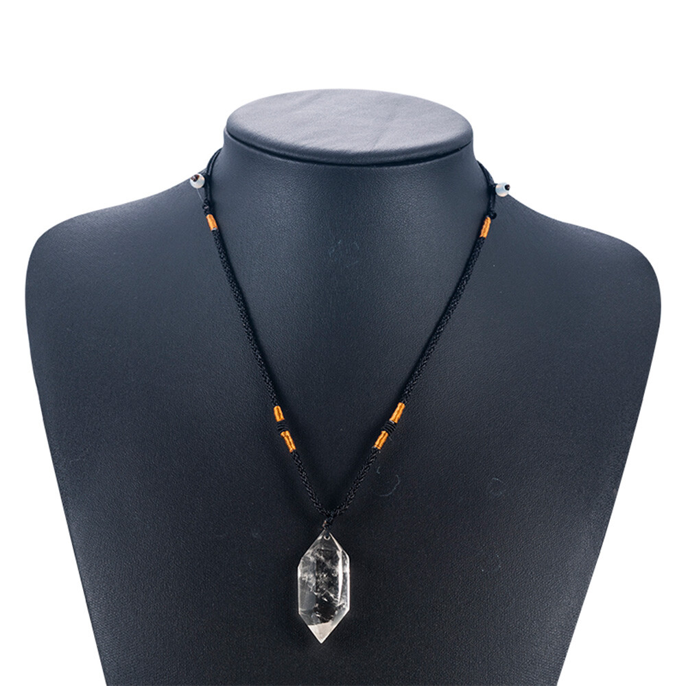Natural Crystal Quartz Stone Pendant Chakra Healing Gemstone Necklace Point Wand