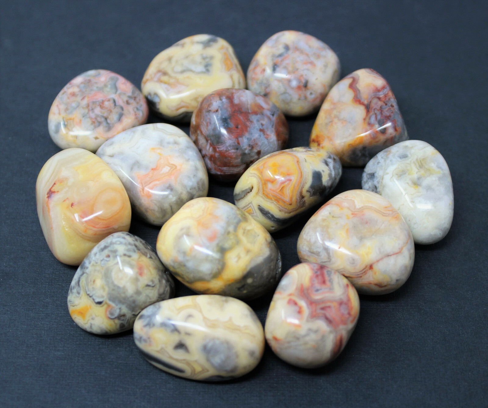 Bulk 1/4 lb lot Crazy Lace Agate Tumbled Stone (Crystal Healing Gemstone) 4 oz