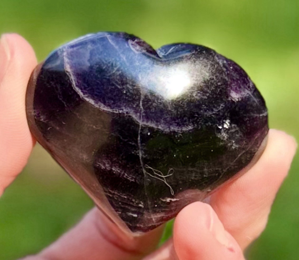 Black Rose Fluorite Heart 115g