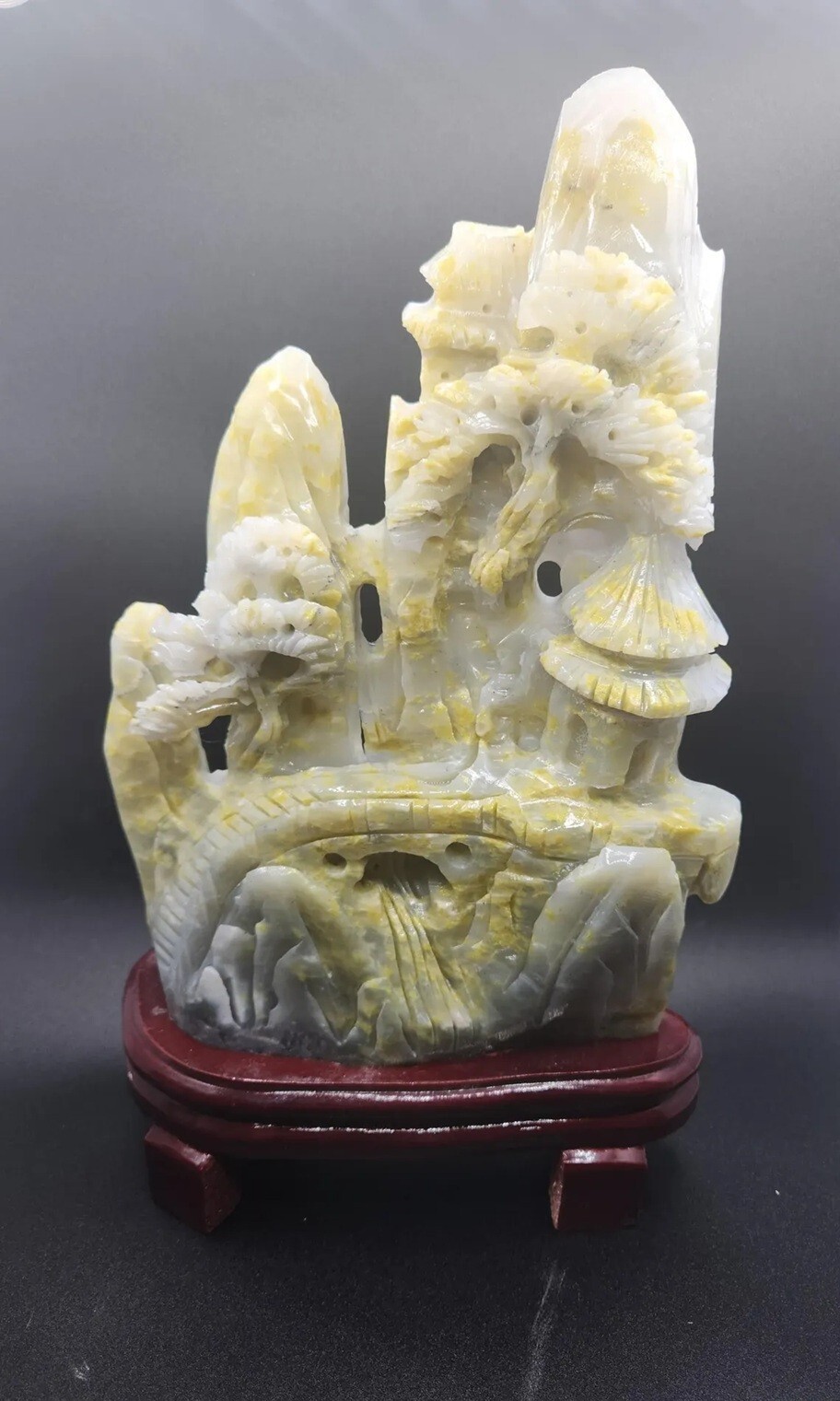 Large Scenic Display Natural Jade Crystal Carving – Chinese Landscape Village