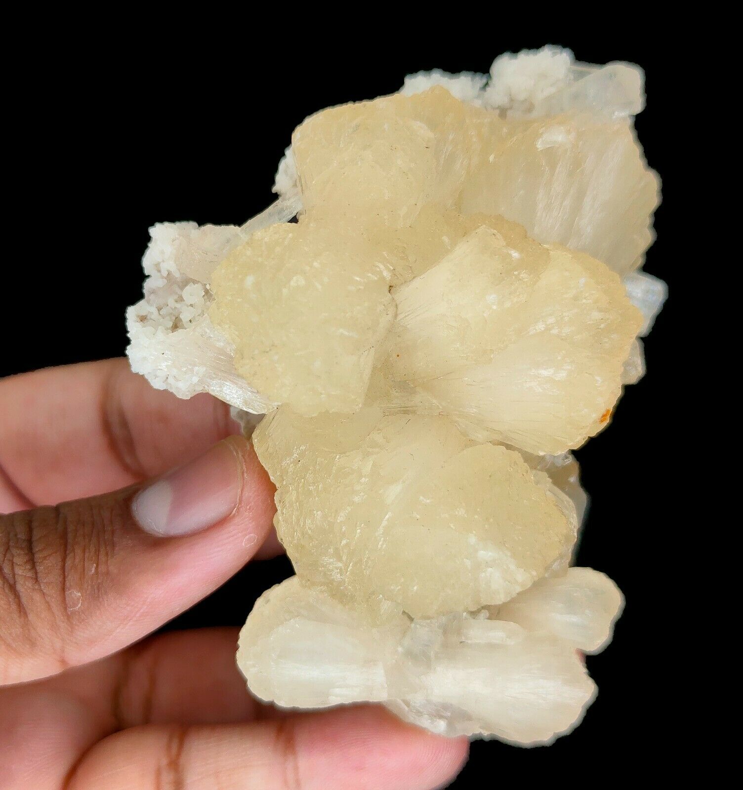 205g Natural Stilbite Cluster Mineral Specimen – India
