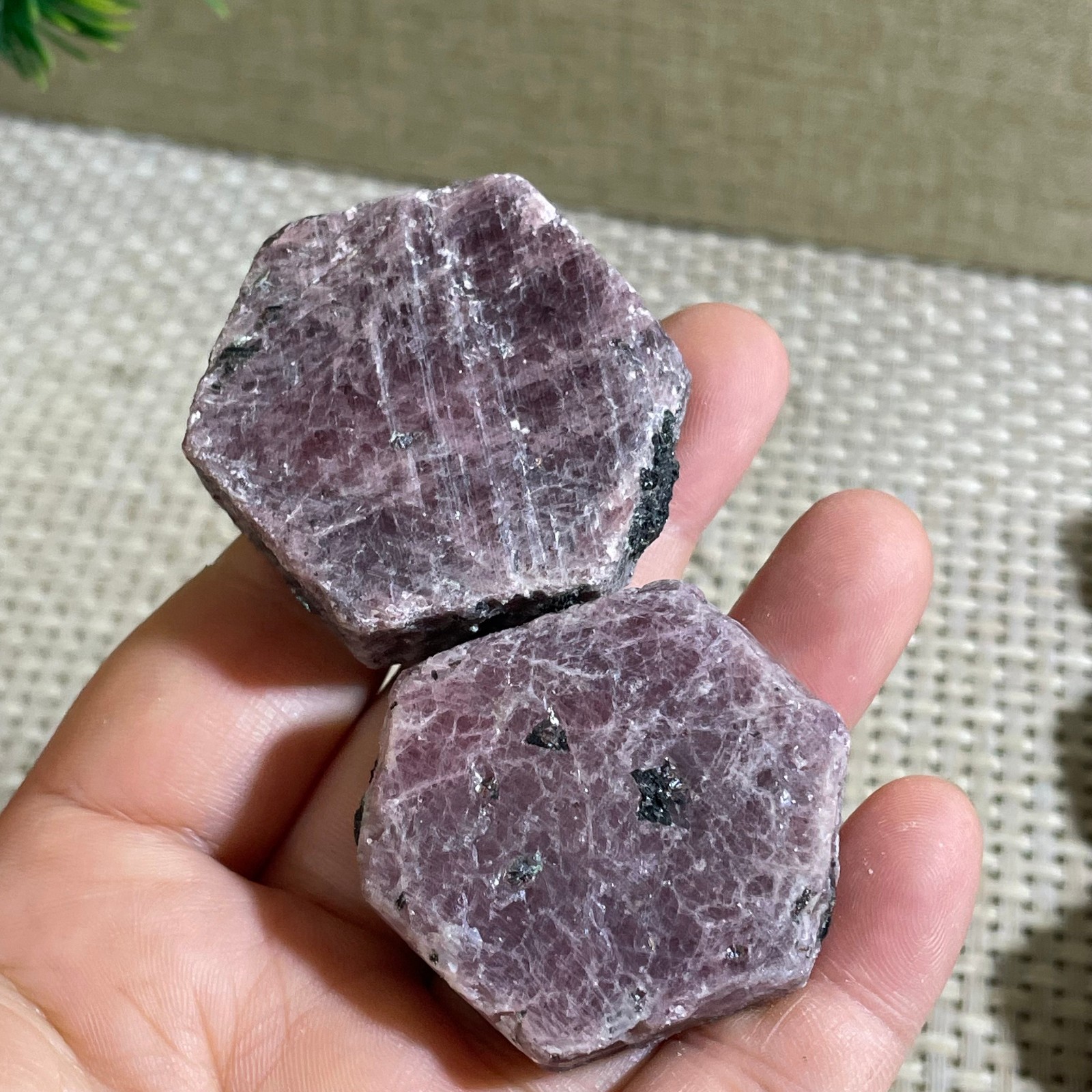 135g Red Corundum Ruby Rough Mineral Specimen reiki Healing 2pcs